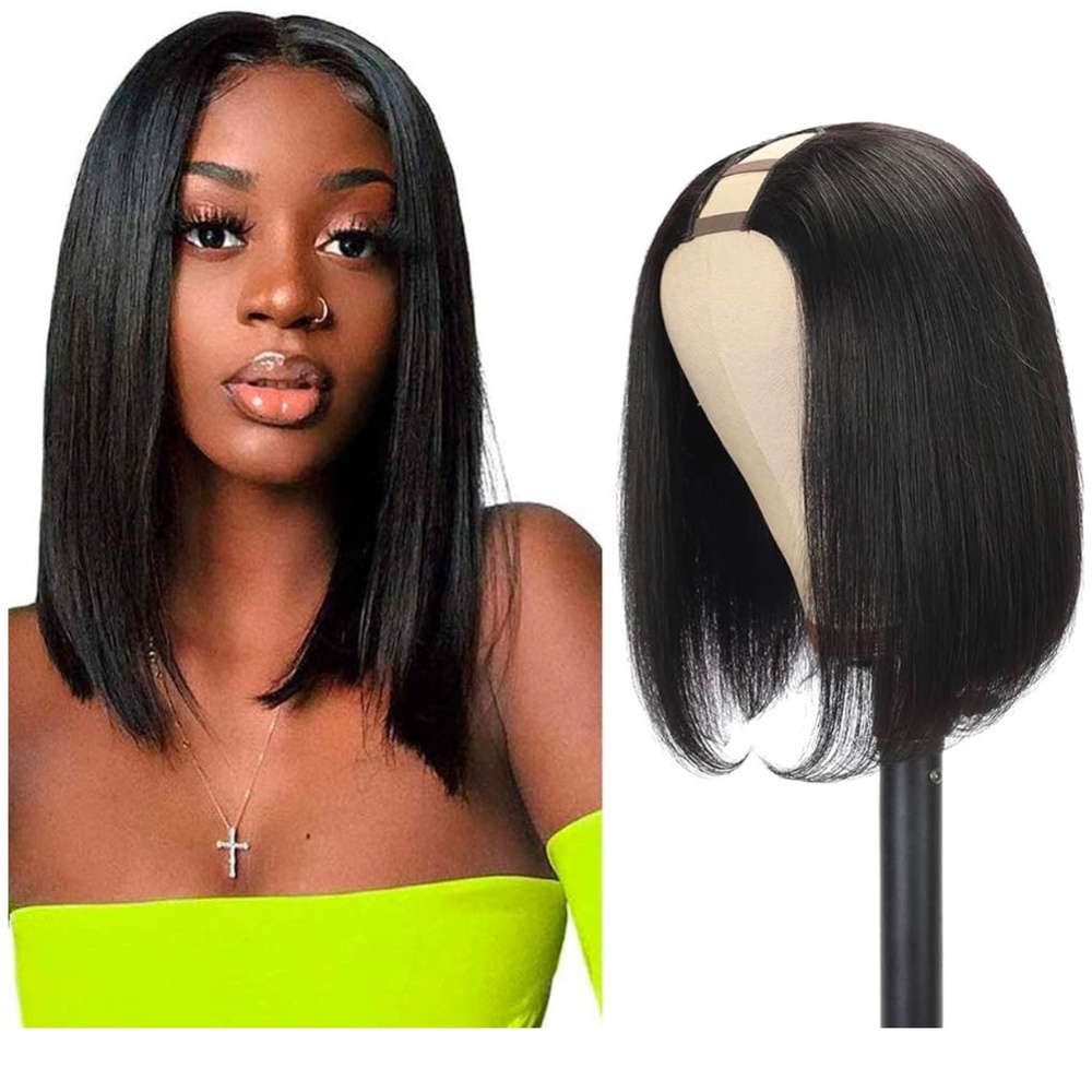 10 inch u part wig human hair